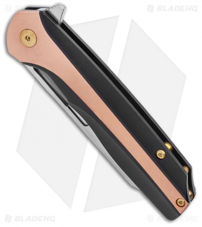Kansept Knives Shard Frame Lock Knife Black Ti/Copper (3.5" Stonewash)