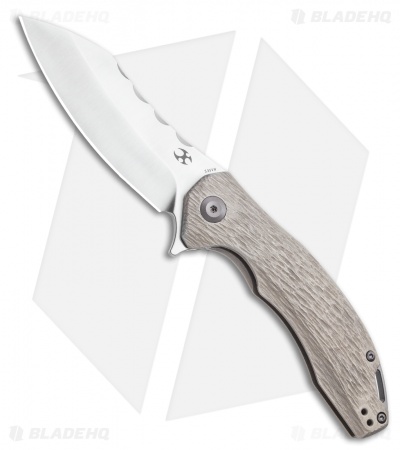 Kansept Knives Spirit Frame Lock Knife Woodgrain Titanium (3.58" Satin)
