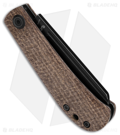Kansept Knives Swan Bevy Slip Joint Knife Brown Micarta (2.5" Black Stonewash)