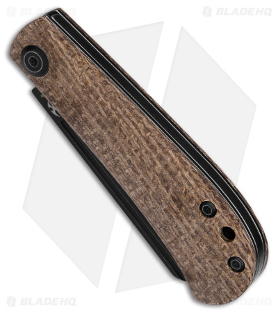 Kansept Knives Swan Bevy Slip Joint Knife Brown Micarta (2.5" Black Stonewash)