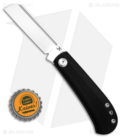 Kansept Knives Swan Bevy Slip Joint Knife Black G-10 (2.5" Satin 154CM)