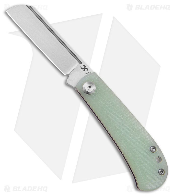 Kansept Knives Swan Bevy Slip Joint Knife Jade G-10 (2.5" Stonewash 154CM)