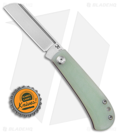Kansept Knives Swan Bevy Slip Joint Knife Jade G-10 (2.5" Stonewash 154CM)