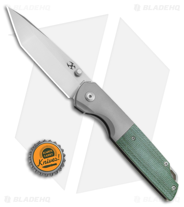 Kansept Knives Warrior - Frame Lock Knife | Green Micarta/Ti Tanto
