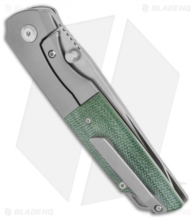 Kansept Knives Warrior Tanto Frame Lock Knife Green Micarta/Ti (3.46" Satin)