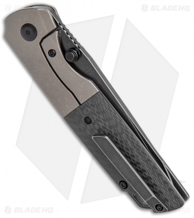 Kansept Knives Warrior Frame Lock Knife Bronze Ti/CF (3.5" Black Stonewash)