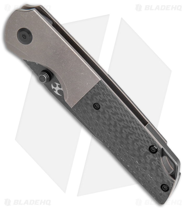 Kansept Knives Warrior Frame Lock Knife Bronze Ti/CF (3.5" Black Stonewash)