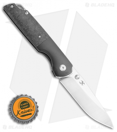 Kansept Knives Warrior Frame Lock Knife Left Hand CF/Ti (3.46" Satin)