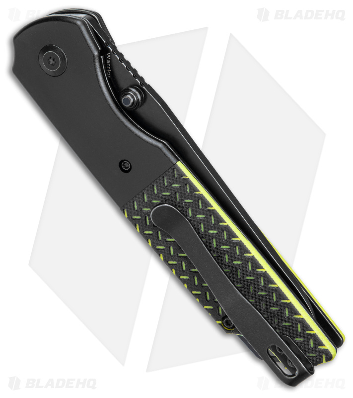 Kansept Knives Warrior DP Liner Lock Knife Black/Green G-10 (3.5" Black SW)