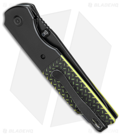 Kansept Knives Warrior DP Liner Lock Knife Black/Green G-10 (3.5" Black SW)