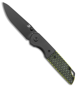 Kansept Knives Warrior DP Liner Lock Knife Black/Green G-10 (3.5" Black SW)
