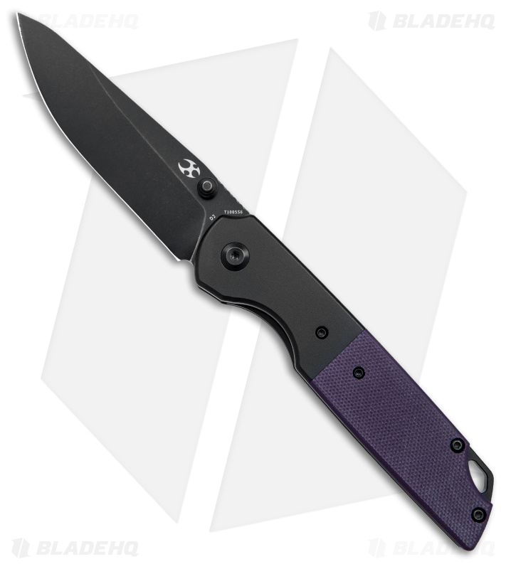 Kansept Knives Warrior Liner Lock Knife Purple G-10 (3.5" Black Stonewash)