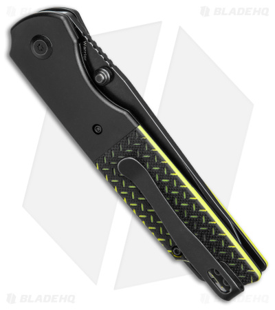 Kansept Knives Warrior Tanto Liner Lock Knife Black/Green G-10 (3.5" Black SW)