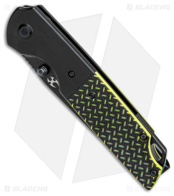 Kansept Knives Warrior Tanto Liner Lock Knife Black/Green G-10 (3.5" Black SW)