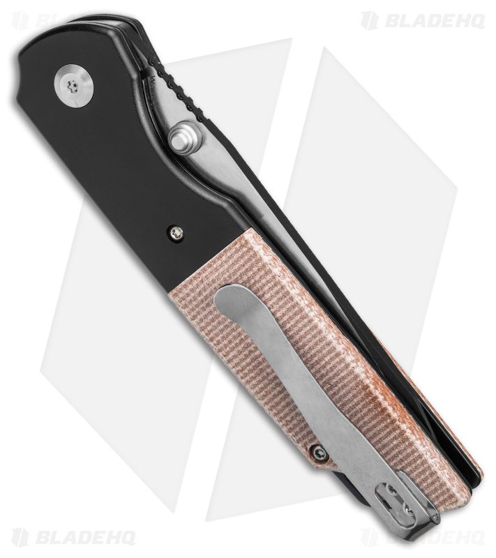 Kansept Knives Warrior Tanto Liner Lock Knife Bown Micarta (3 .5" Two-Tone)
