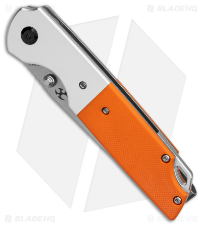 Kansept Knives Warrior Tanto Liner Lock Knife Orange G-10 (3.5" Stonewash)