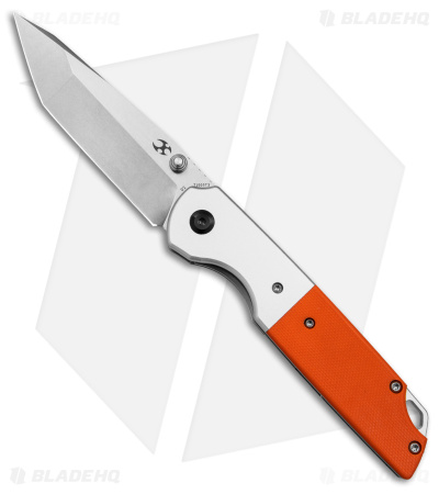 Kansept Knives Warrior Tanto Liner Lock Knife Orange G-10 (3.5" Stonewash)