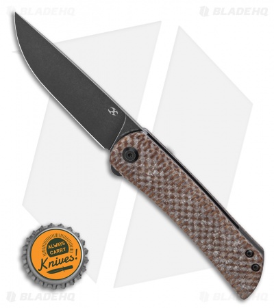 Kansept Knives Weasel Slip Joint Knife Shred Brown Micarta (3.13" Black SW)
