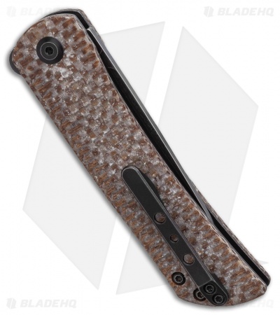 Kansept Knives Weasel Slip Joint Knife Shred Brown Micarta (3.13" Black SW)