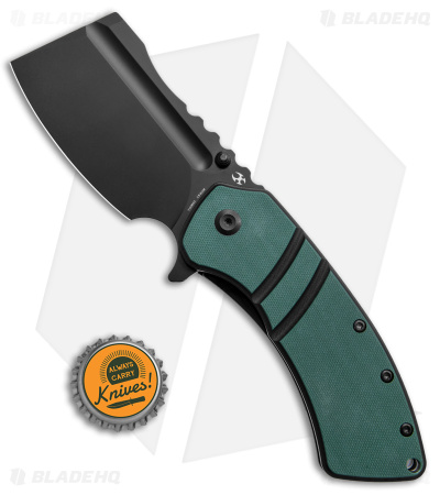 Kansept Knives XL Korvid Liner Lock Knife Green G-10 (3.5" Black)