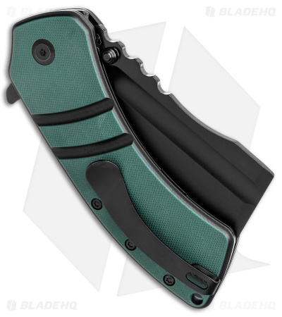 Kansept Knives XL Korvid Liner Lock Knife Green G-10 (3.5" Black)
