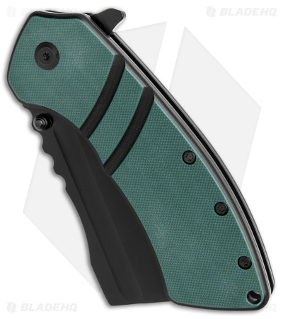 Kansept Knives XL Korvid Liner Lock Knife Green G-10 (3.5" Black)