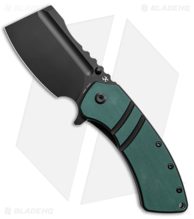 Kansept Knives XL Korvid Liner Lock Knife Green G-10 (3.5" Black)
