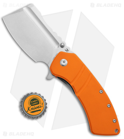 Kansept Knives XL Korvid Liner Lock Knife Orange G-10 (3.5" Satin)