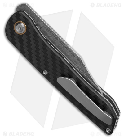 Kansept Nettle Frame Lock Knife Twill Carbon Fiber & G10 (3.2" Damascus)