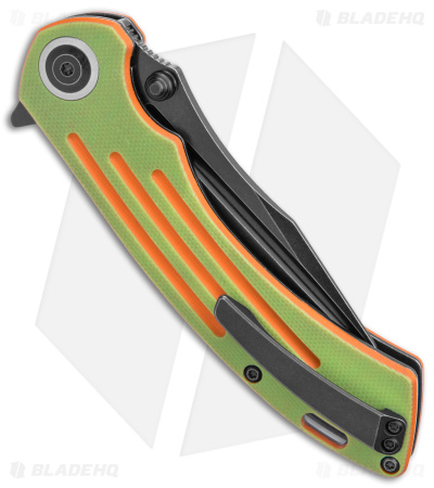 Kansept Pretatout Tanto Liner Lock Knife Green/Orange G-10 (3.6" Black SW)