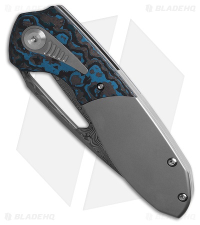 Kansept Thoth Frame Lock Knife Artic Storm Titanium (3.5" Damascus)
