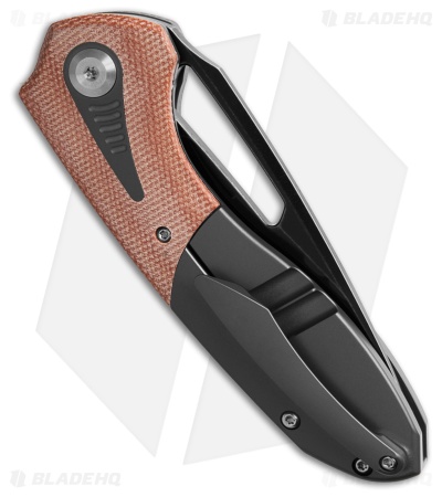Kansept Thoth Frame Lock Knife Brown Micarta & Gray Titanium (3.5" Black SW)
