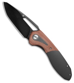 Kansept Thoth Frame Lock Knife Brown Micarta & Gray Titanium (3.5" Black SW)