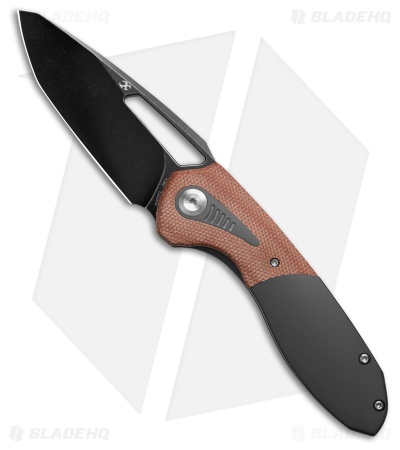 Kansept Thoth Frame Lock Knife Brown Micarta & Gray Titanium (3.5" Black SW)
