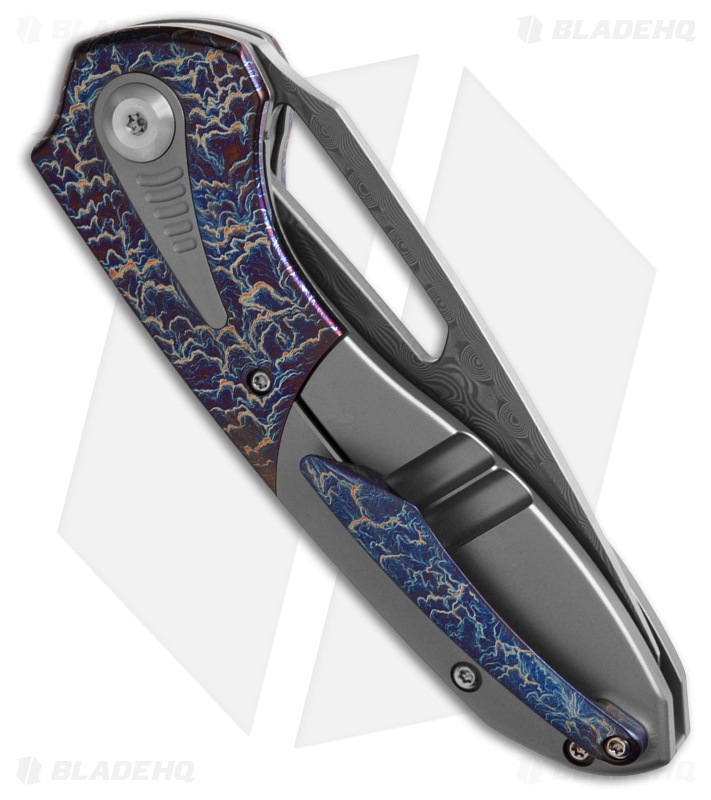 Kansept Thoth Knife Lightning Strike Titanium Damascus