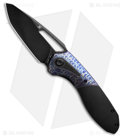 Kansept Thoth Frame Lock Knife Lightning Strike Titanium (3.5" Black SW)
