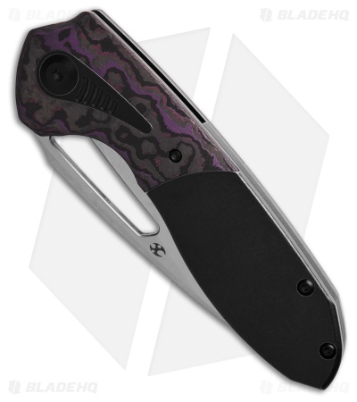 Kansept Thoth Frame Lock Knife Black SW Ti Purple Haze Carbon Fiber (3.5" Satin)