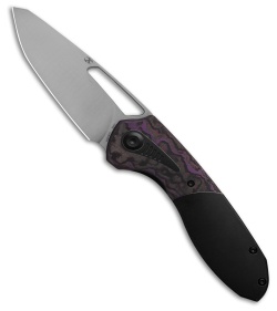 Kansept Thoth Frame Lock Knife Black SW Ti Purple Haze Carbon Fiber (3.5" Satin)