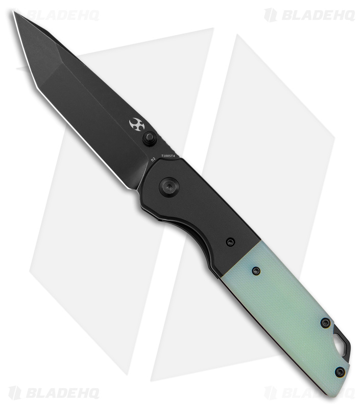 Kansept Warrior Tanto Liner Lock Knife Jade G-10 (3.46" Black Stonewash)