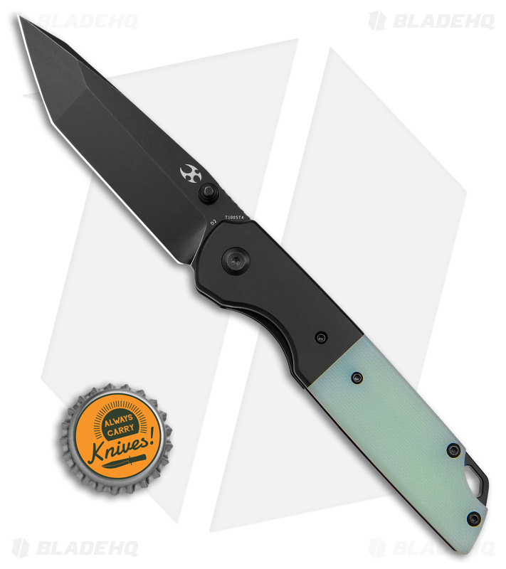 Kansept Warrior Tanto Liner Lock Knife Jade G-10 (3.46" Black Stonewash)