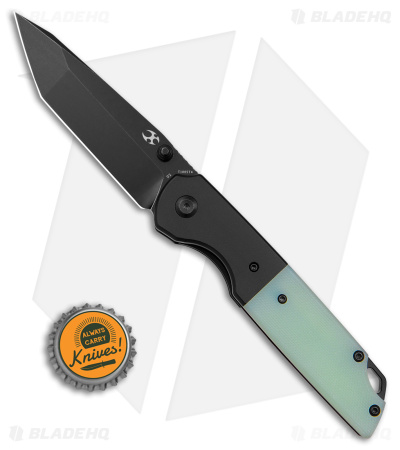 Kansept Warrior Tanto Liner Lock Knife Jade G-10 (3.46" Black Stonewash)