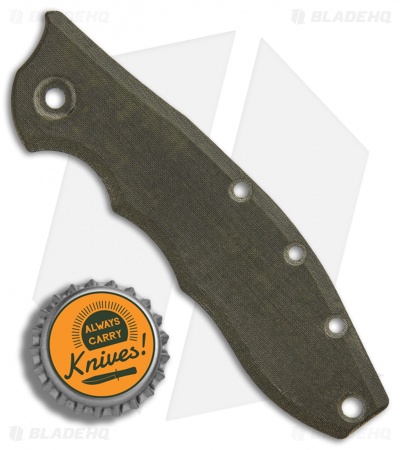 【Caori】 Karbadize ZT 0562 Replacement Scales | Green Linen Micarta