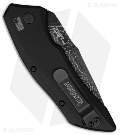 Kershaw Launch 1 Automatic Button Lock Black Aluminum (3.4" Damascus)