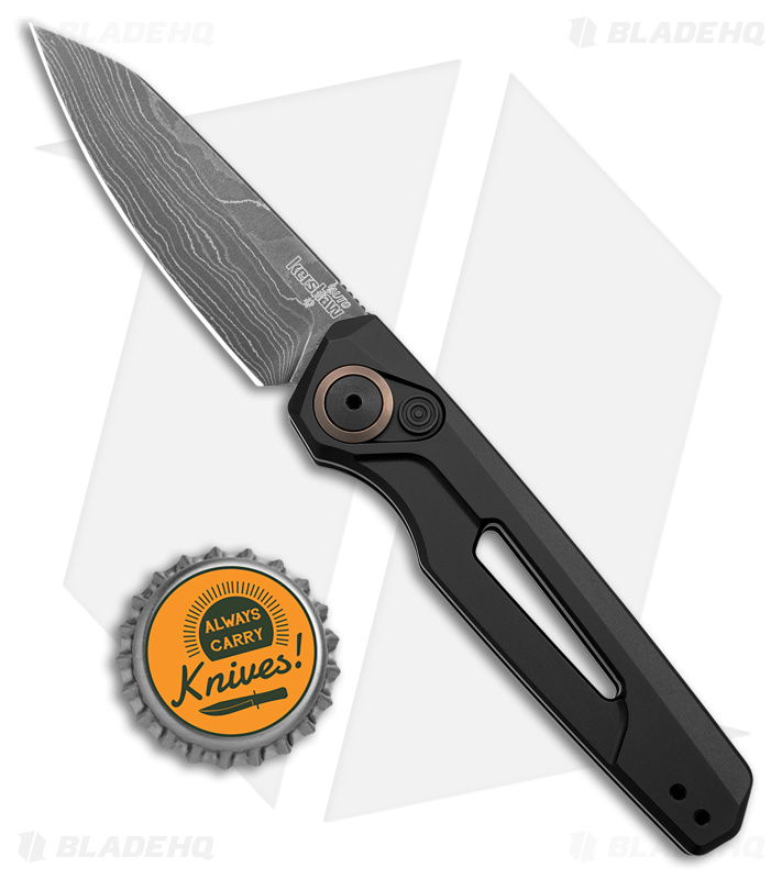 Kershaw Auto Launch 11 Black Aluminum Automatic Knife (2.75" Damascus) 7550DAM