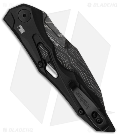 Kershaw Launch 13 Automatic Button Lock Knife Black Aluminum (3.5" Damascus)