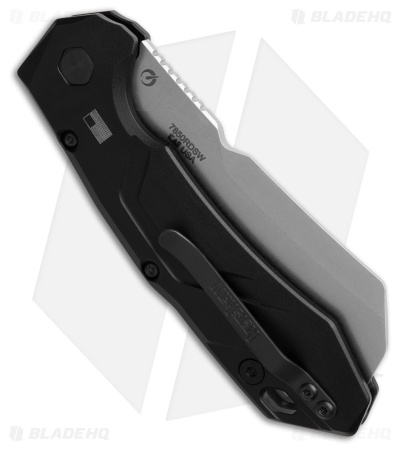 Kershaw Launch 14 Automatic Knife Cleaver Black Aluminum/CF (3.4" Stonewash)