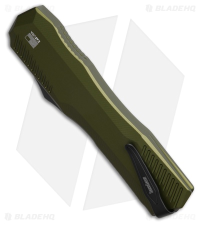 Kershaw Livewire D/E OTF Automatic Knife OD Green Al (3.4" Black PVD Serr)