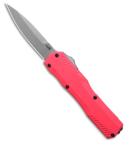 Kershaw Livewire MagnaCut OTF Automatic Knife Pink Aluminum (3.4" Stonewash)