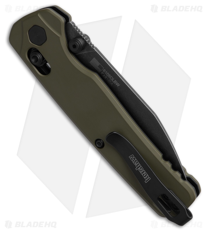 Kershaw Bel Air MagnaCut DuraLock Knife Olive Blackwash Aluminum (3.1" Black SW)
