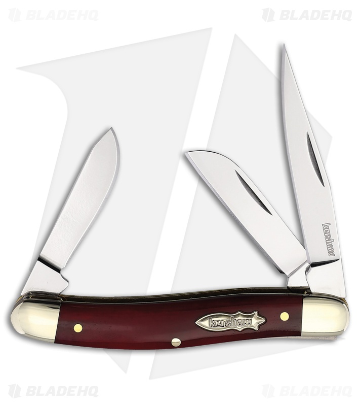 Kershaw Brandywine Stockman Slip Joint Knife 2.6" Red Bone